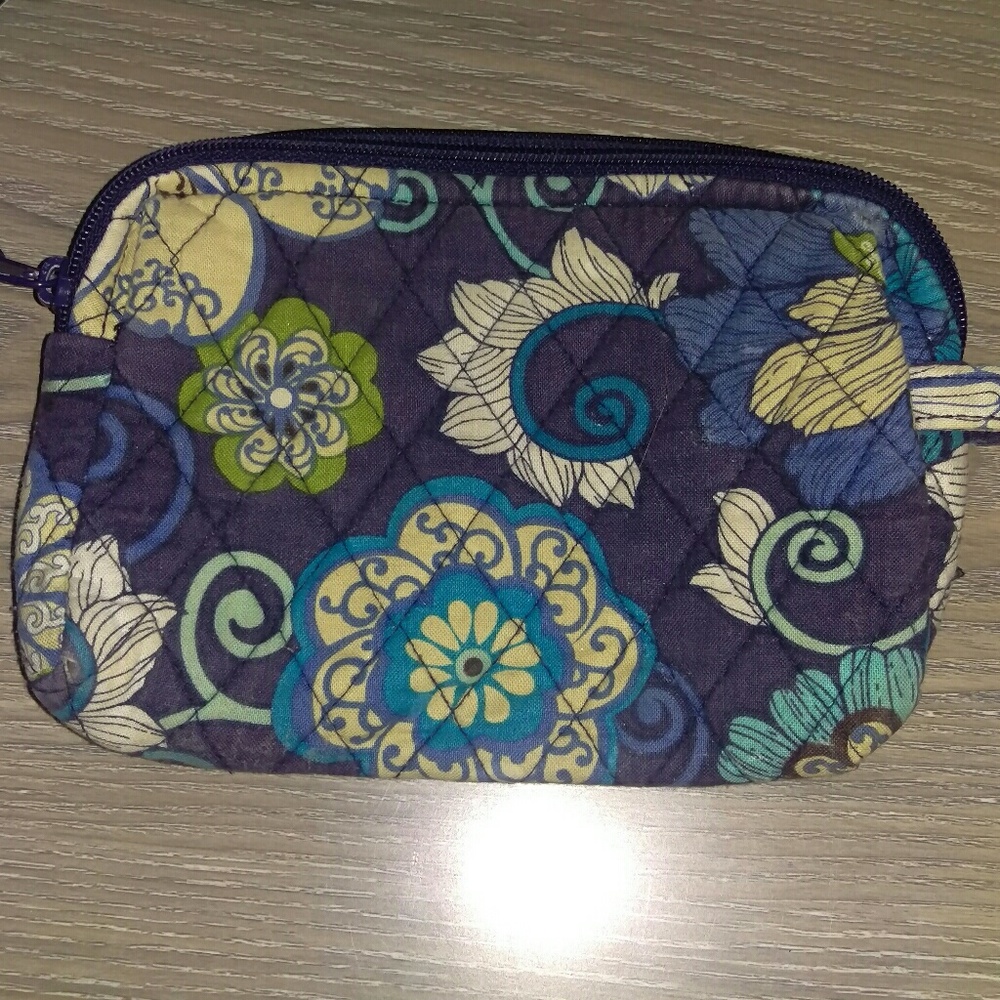Vera Bradley Mod Blue Floral Make Up Bag