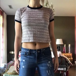 MOLLY GREEN MULTICOLOR STRIPED CROP TOP