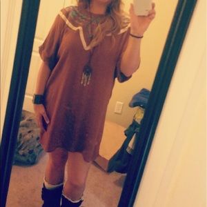 Umgee brown boho dress large