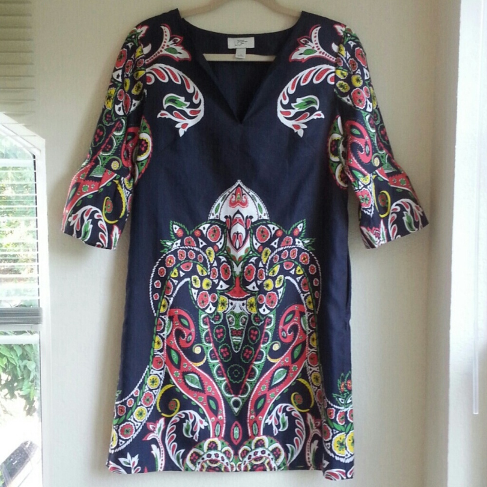 Ann Taylor Loft Navy PrintTunic