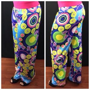 Fun Summer Wide Leg Palazzo Pant Mid Rise Size Large