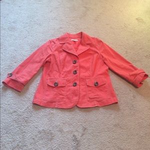Coldwater Creek Coral Denim Jacket