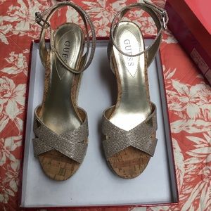 Guess Sparkly Gold platforms