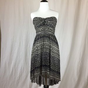 Free People Boho Tribal Strapless High Low Dress