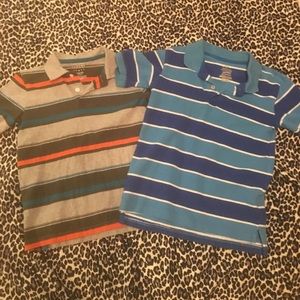 Two boys short sleeve collared shirts.