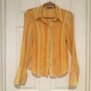 Long Sleeve Electric Pleated Blouse, M