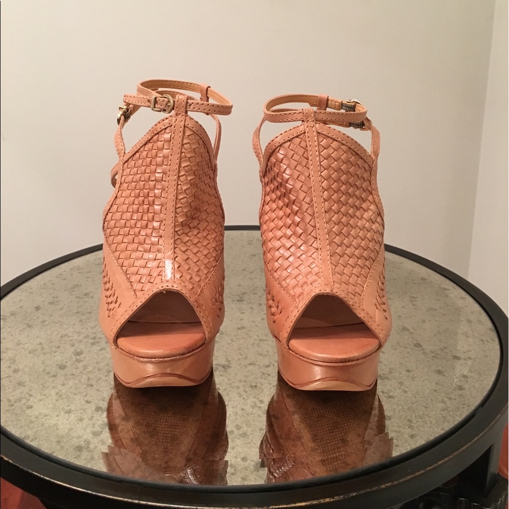 SCHUTZ Brown Sugar/Gold Braided Sandals. BRAND NEW