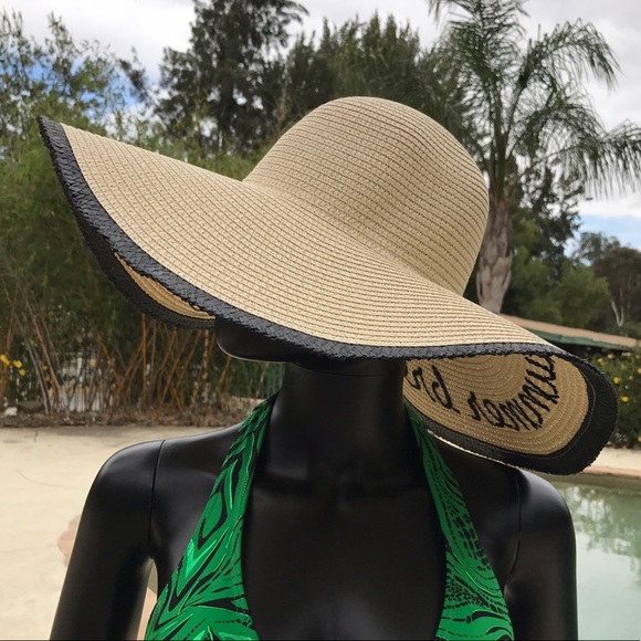 Straw Embroidered Floppy Sun Hat - Picture 6 of 7
