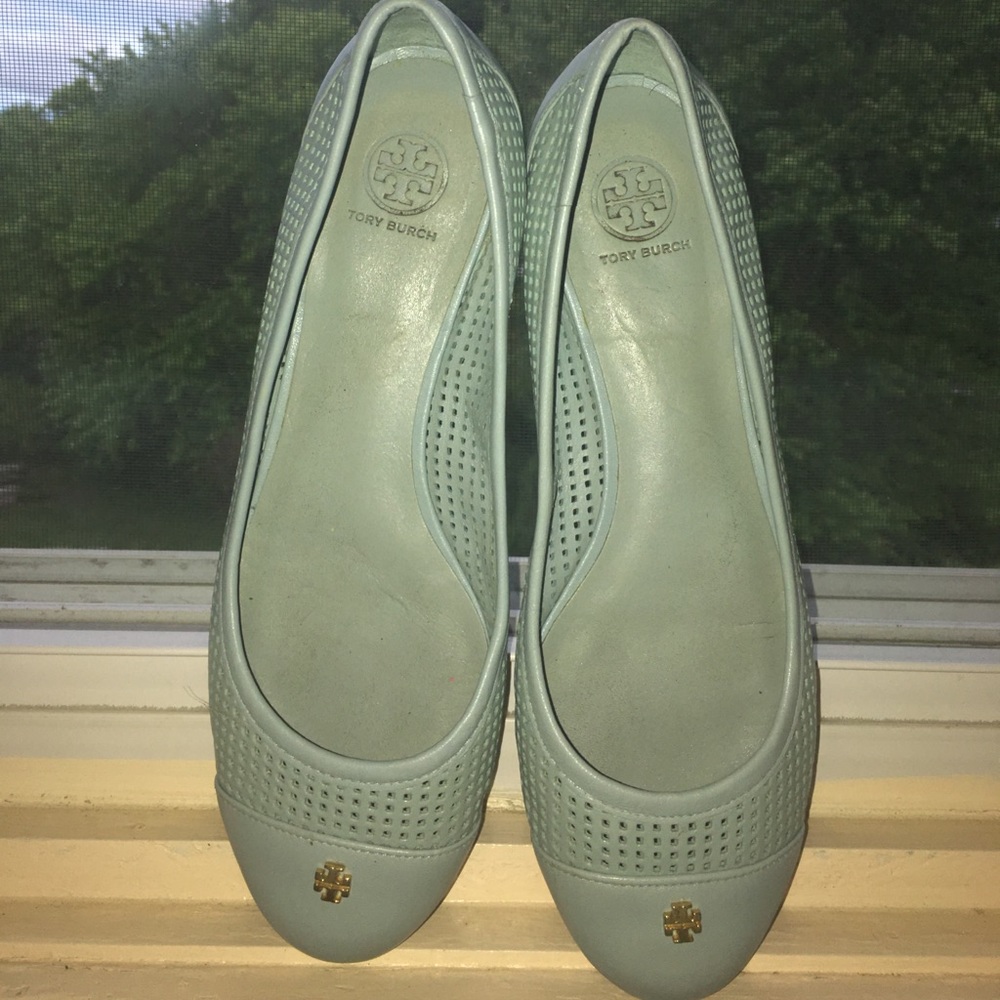 Tory Burch Woven Turquoise Flats