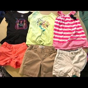 3 tops and 3 old navy shorts