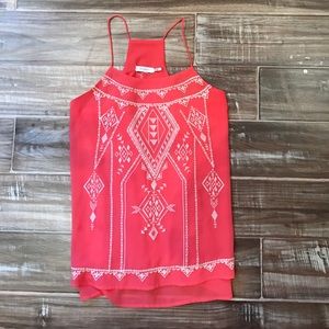 Coral Aztec Top