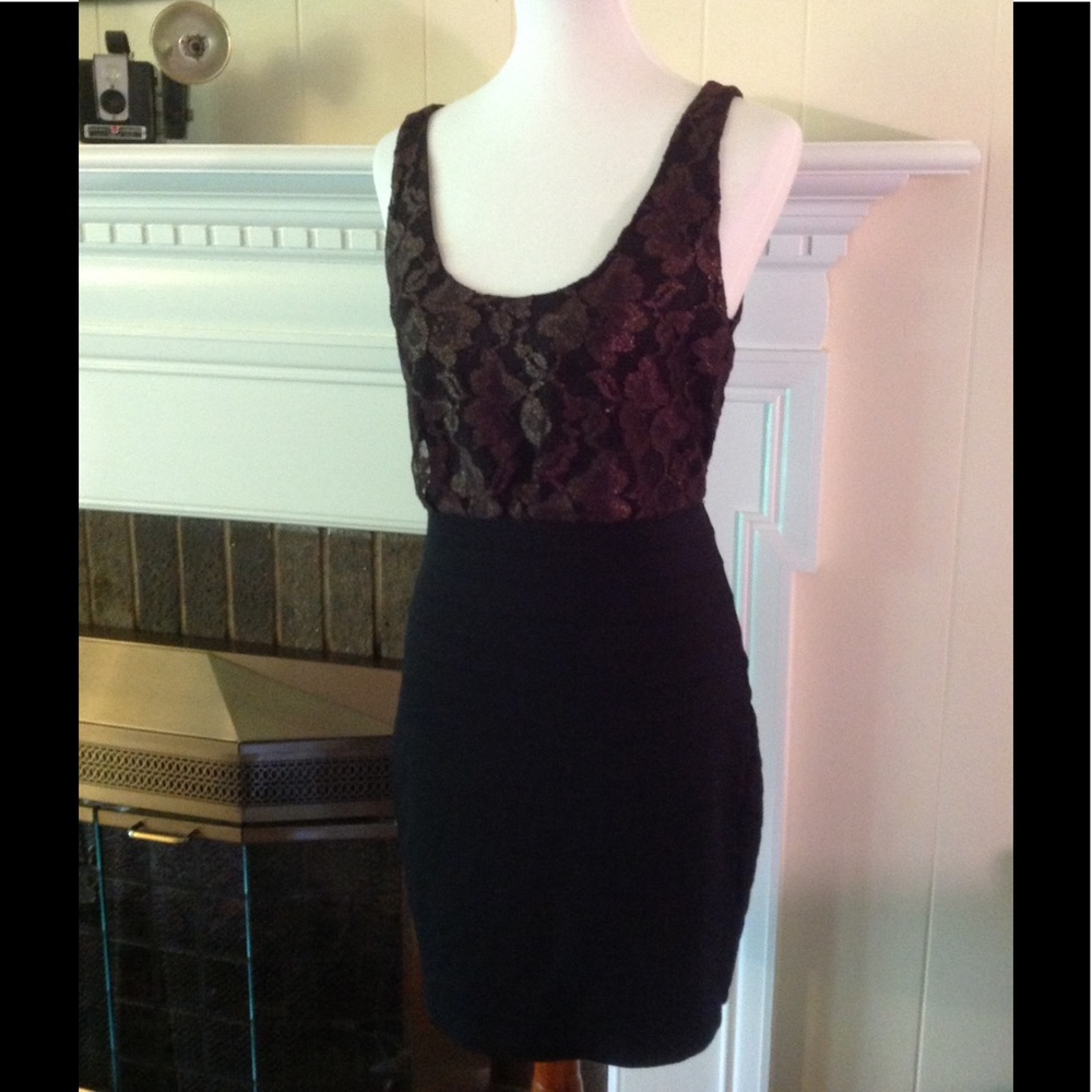 Express Black Bandage Lace Dress Size Medium