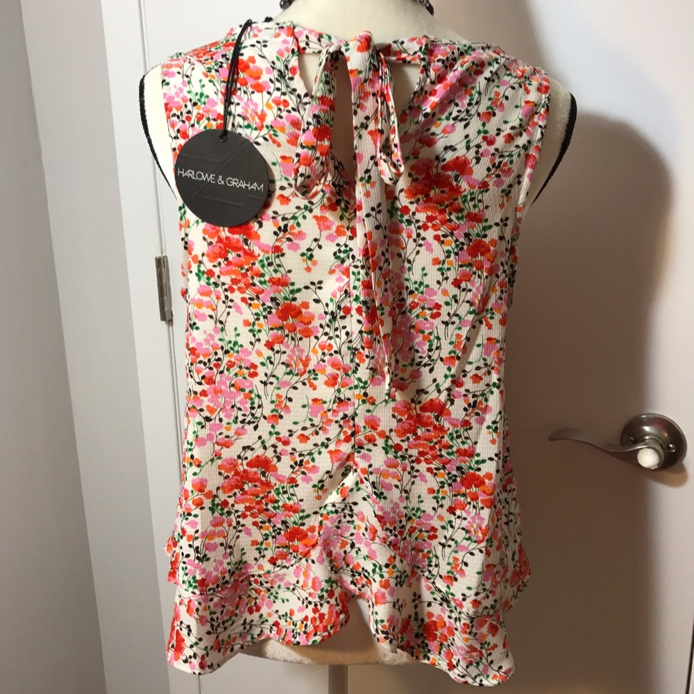 ๐โค๏ธHP!! Harlowe&Graham Floral BackTie Peplum Cami - Picture 5 of 8