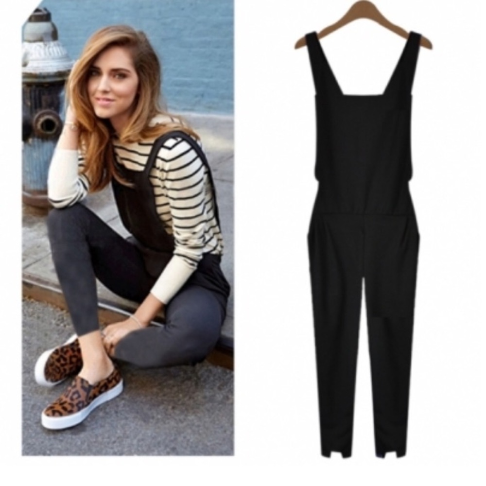 Cute all black jumpsuit with pockets