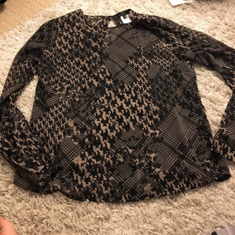 Houndstooth Studded Blouse