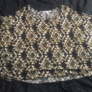 Printed Forever 21 oversized crop top