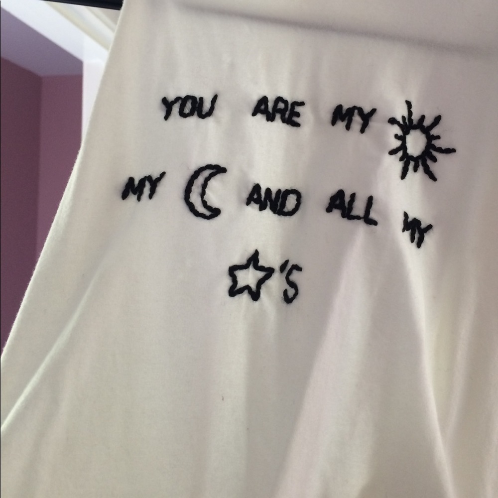 Brandy Melville embroidered crop halter