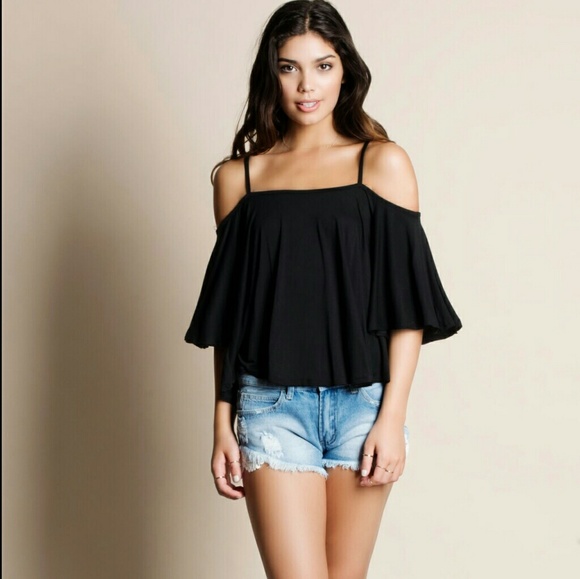 Cold Shoulder Strappy Top - Picture 2 of 3