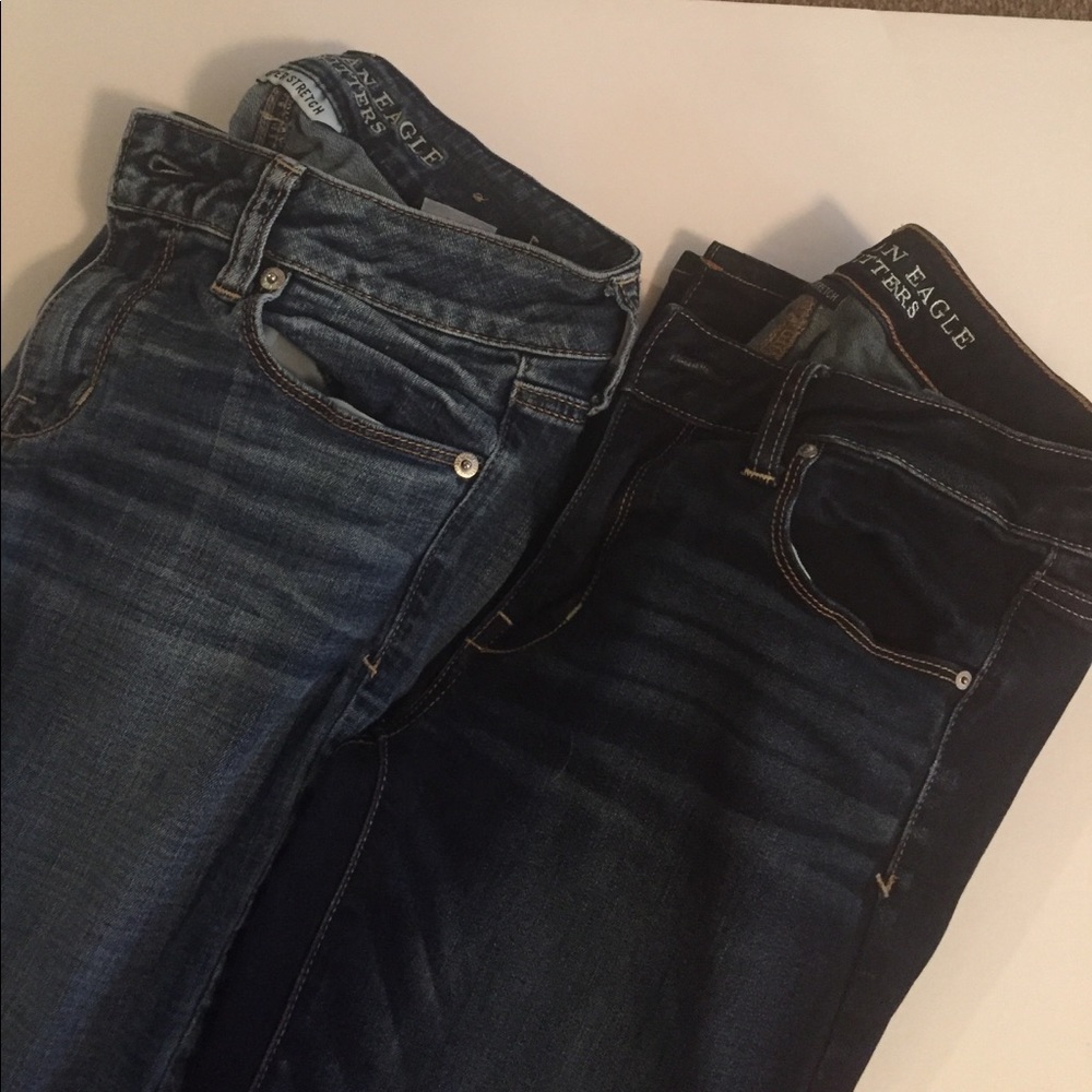 Two pair American Eagle skinny jeans