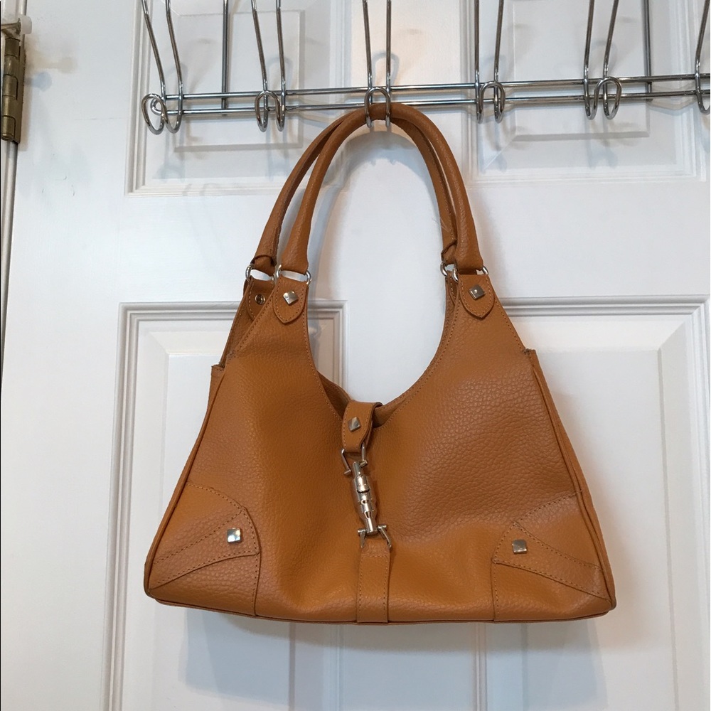 Leather shoulder bag made in Italy