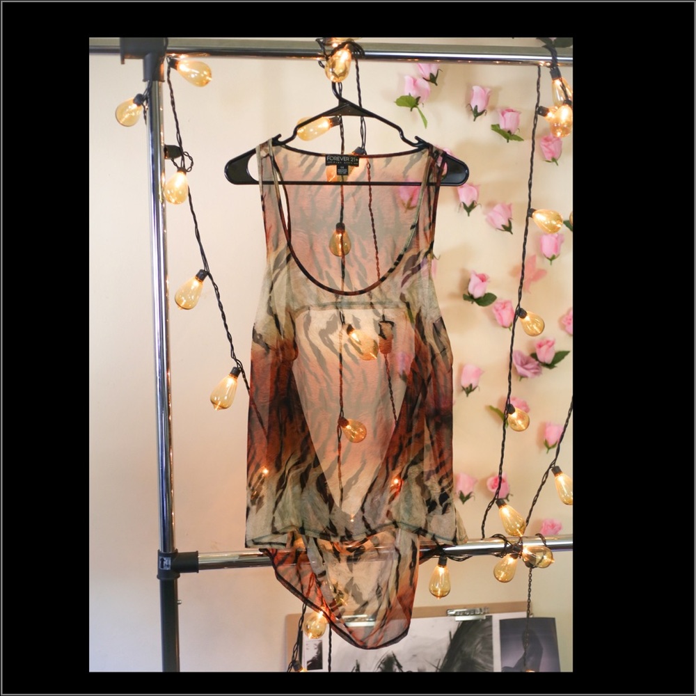 F21 Plus Back Out Sheer Top