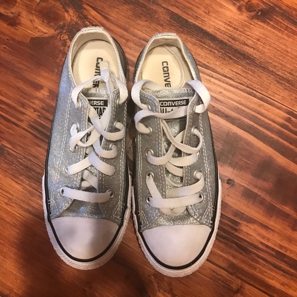 Final price must go!!!Silver sparkly converse