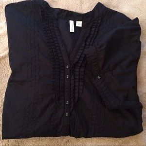St John's Bay Short Sleeve Buttoned Blouse, 2X St John's Bay Short Sleeve Buttoned Blouse, 2X