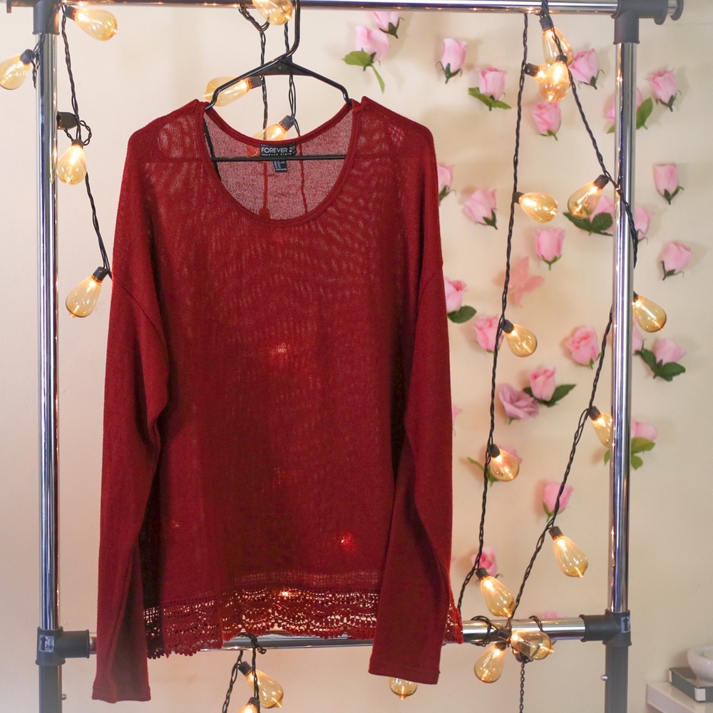 F21 Plus Lightweight Sweater Blouse