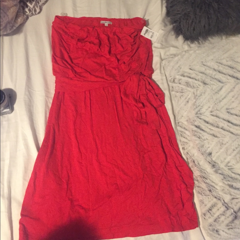 Red tube top dress from Charlette Russe.