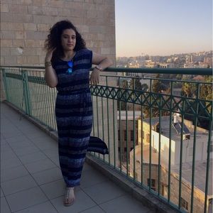 Striped Blue Maxi Dress