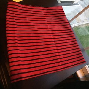 Forever 21 Red and Black Striped Mini Skirt