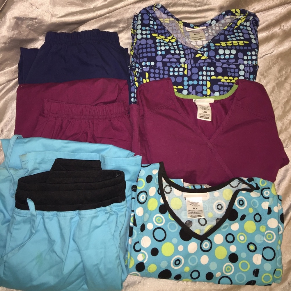 3 sets of scrubs! Barley worn. Mixture of XS and S