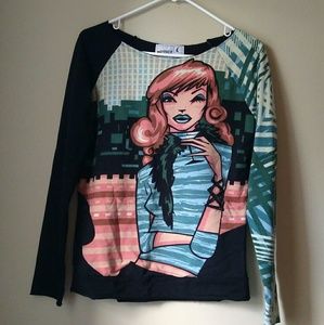 Chic Cartoon Girl Sweater