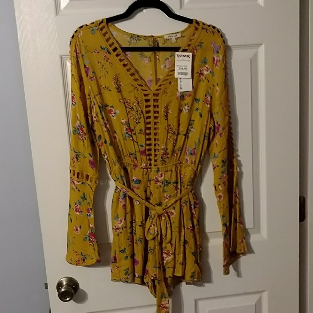 Yellow floral romper