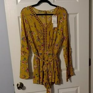 Yellow floral romper