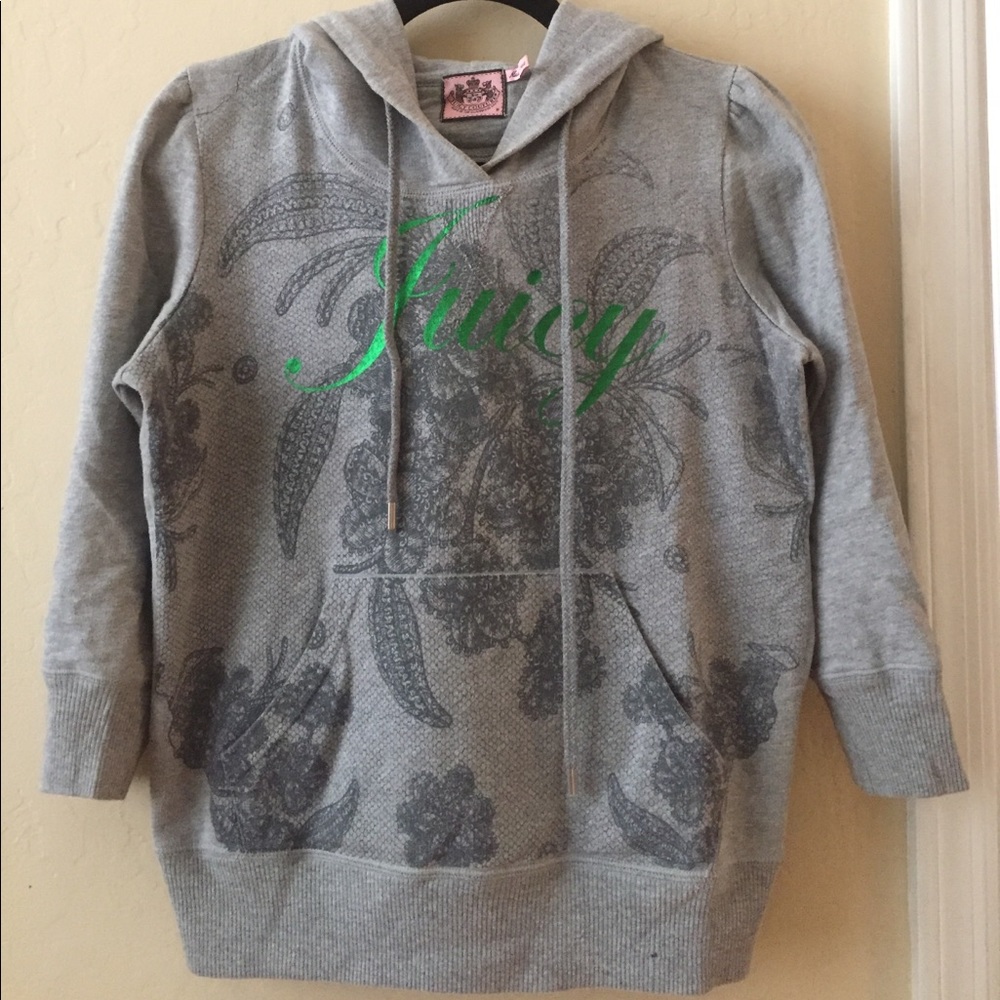 Juicy paisley floral 3/4" sweatshirt size medium
