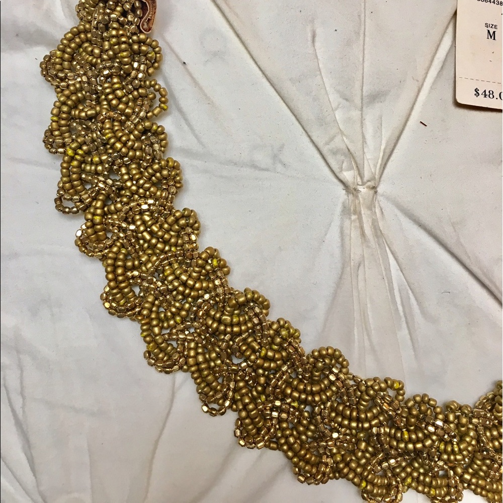 NWT - Anthropologie Gold Beaded Belt
