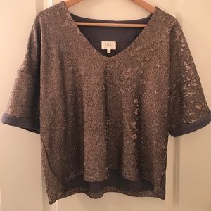 Anthropologie Deletta Sequin Top