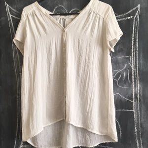 F21 Cream Button Up Blouse