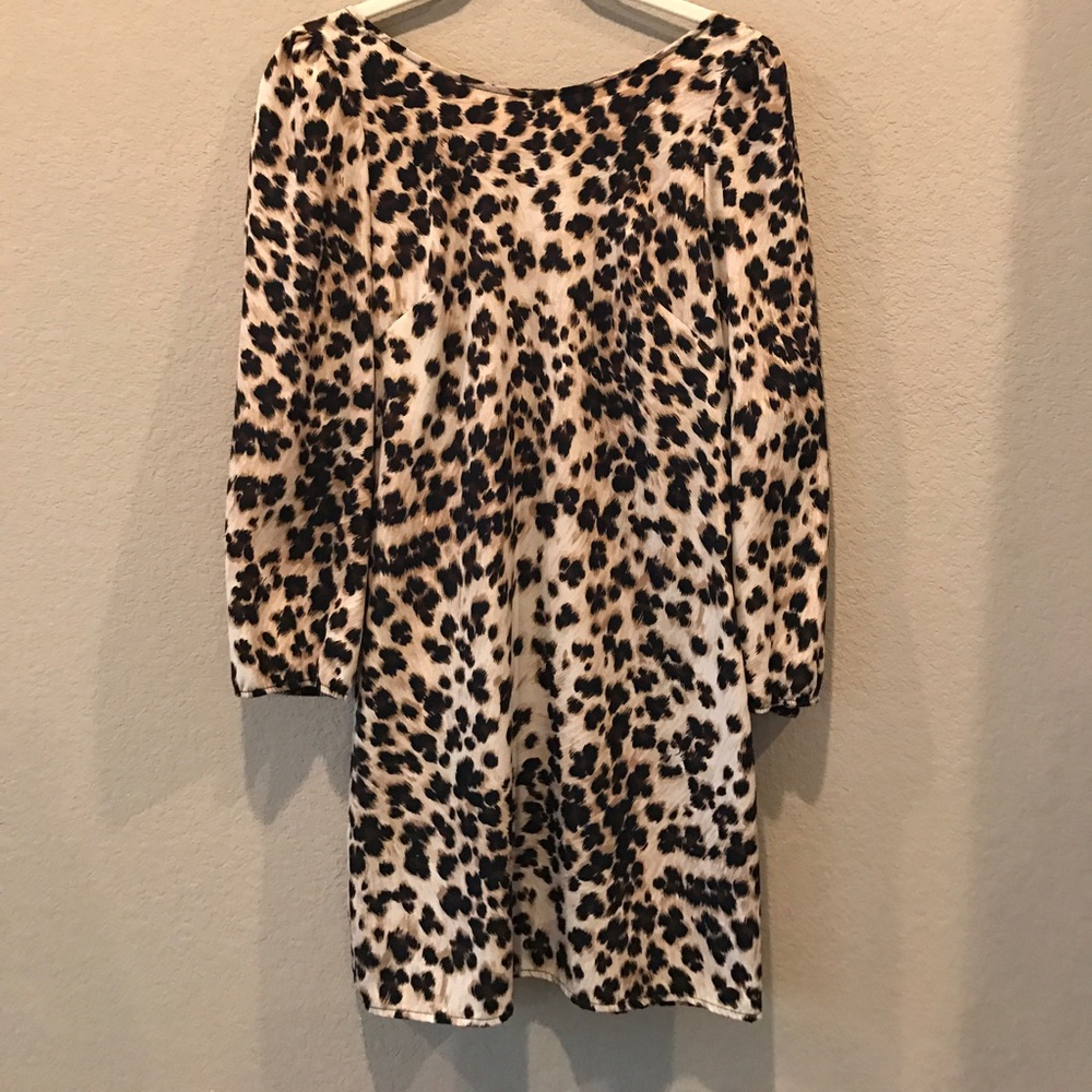 Riffraff Cheetah Print Long Sleeve Dress