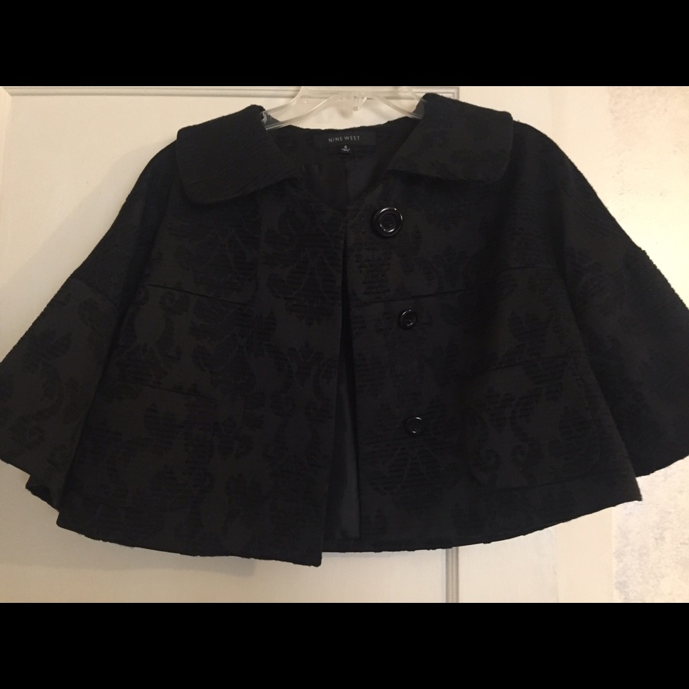 Nine West cropped damask jacket