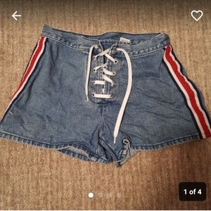 Lace up high waist shorts