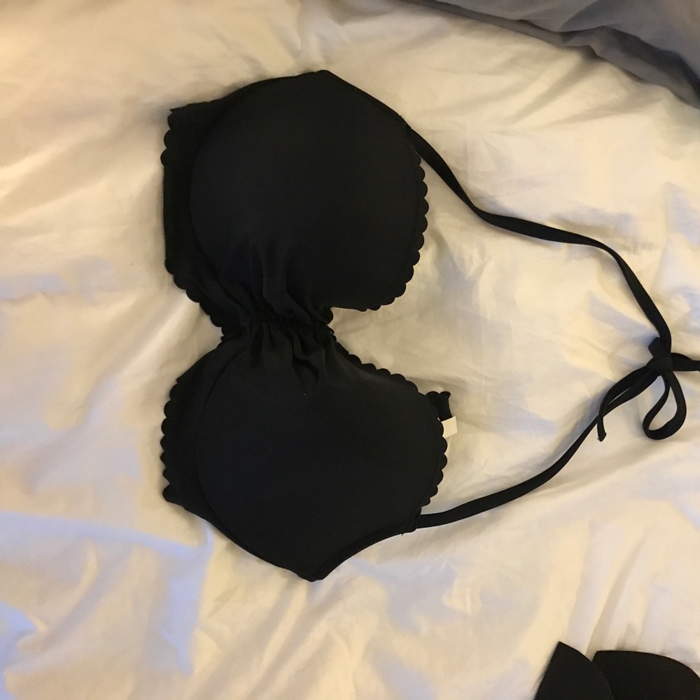 Victoria's Secret black scalloped bikini top