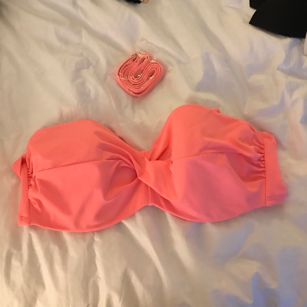 Victoria's Secret neon pink strapless bikini top