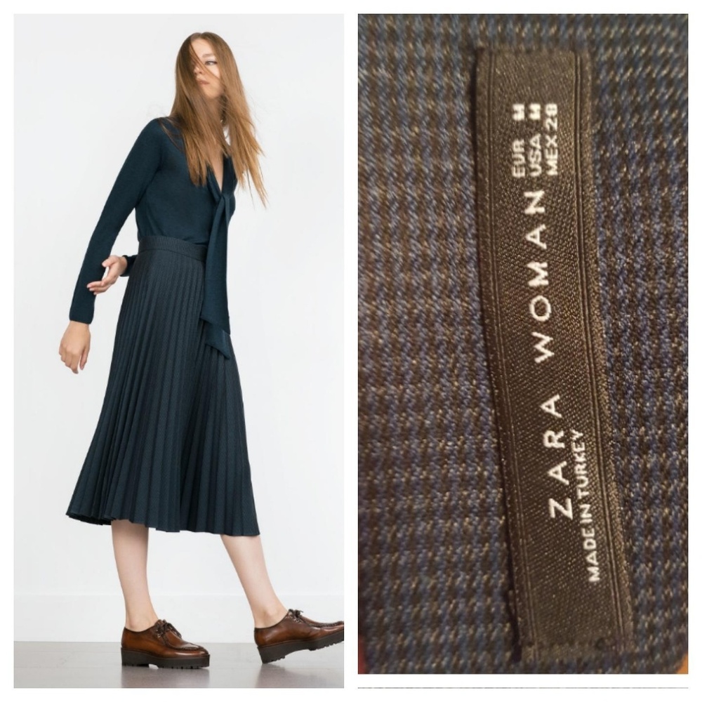 Zara Basics Pleated Midi skirt