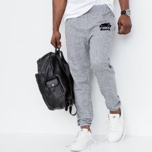 Men's Roots Slim-fit Grey Sweatpants w drawstring
