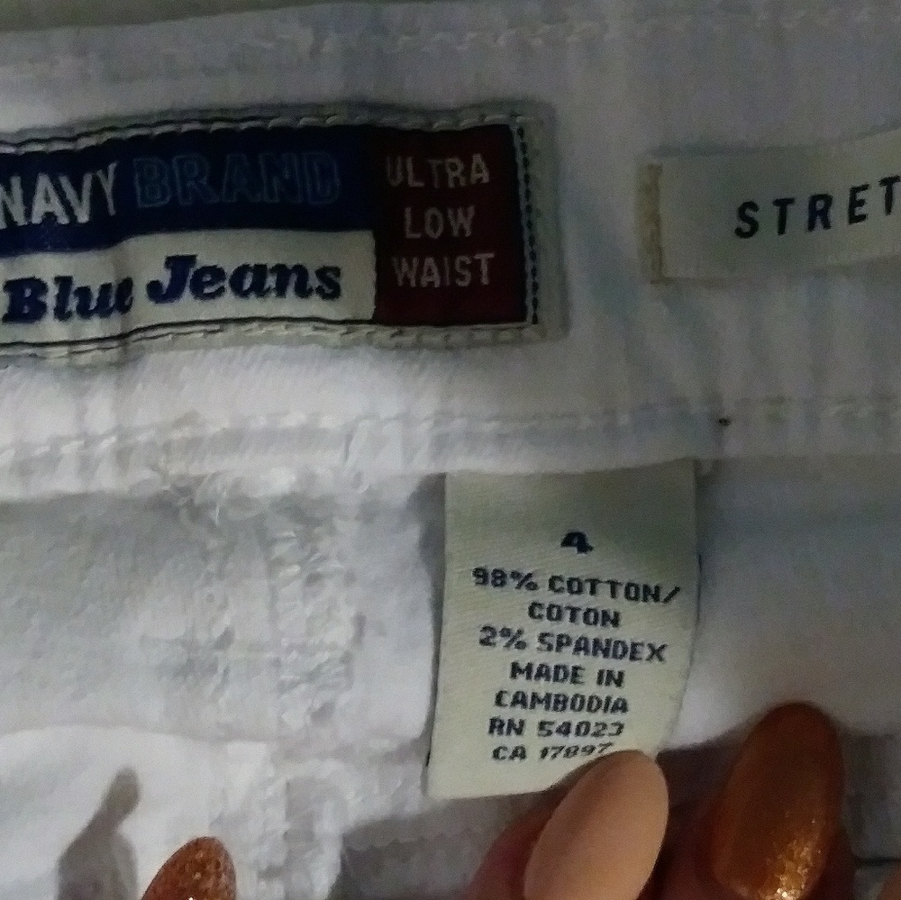 White jean never worn old navy long capri