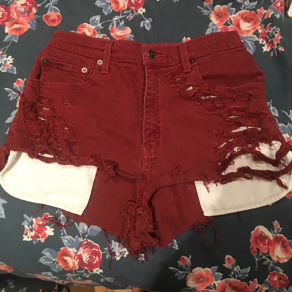 Maroon High Waisted Levi's
