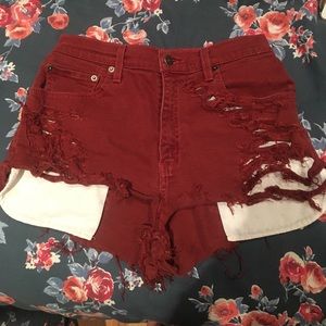 Maroon High Waisted Levi's
