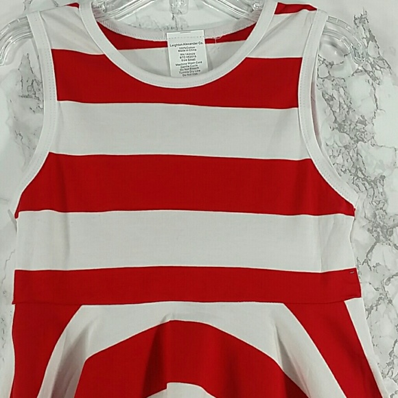 SALE**Red, white wide stripes skater dress.KIDS :) - Picture 2 of 4